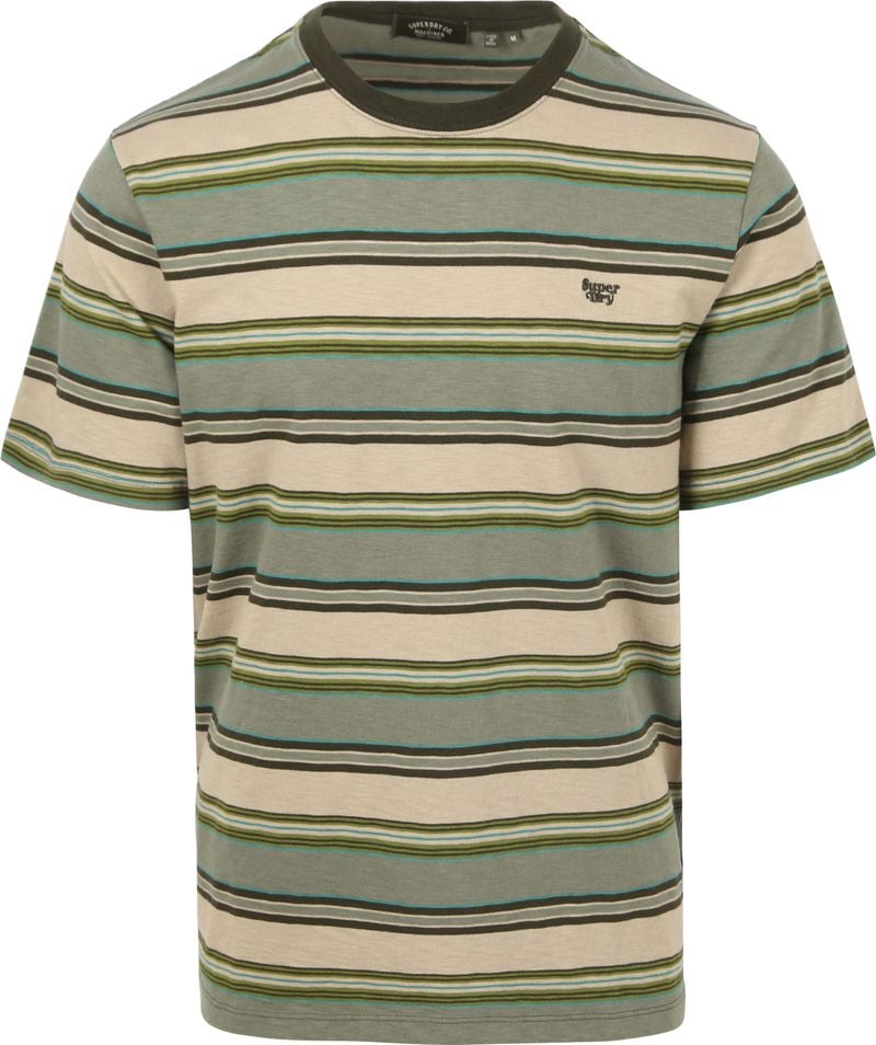 Superdry T Shirt Streifen Grün