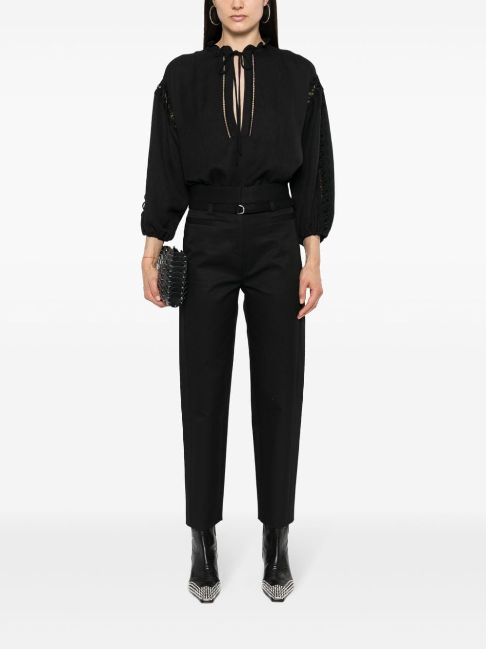 IRO Valenti belted cotton trousers - Zwart