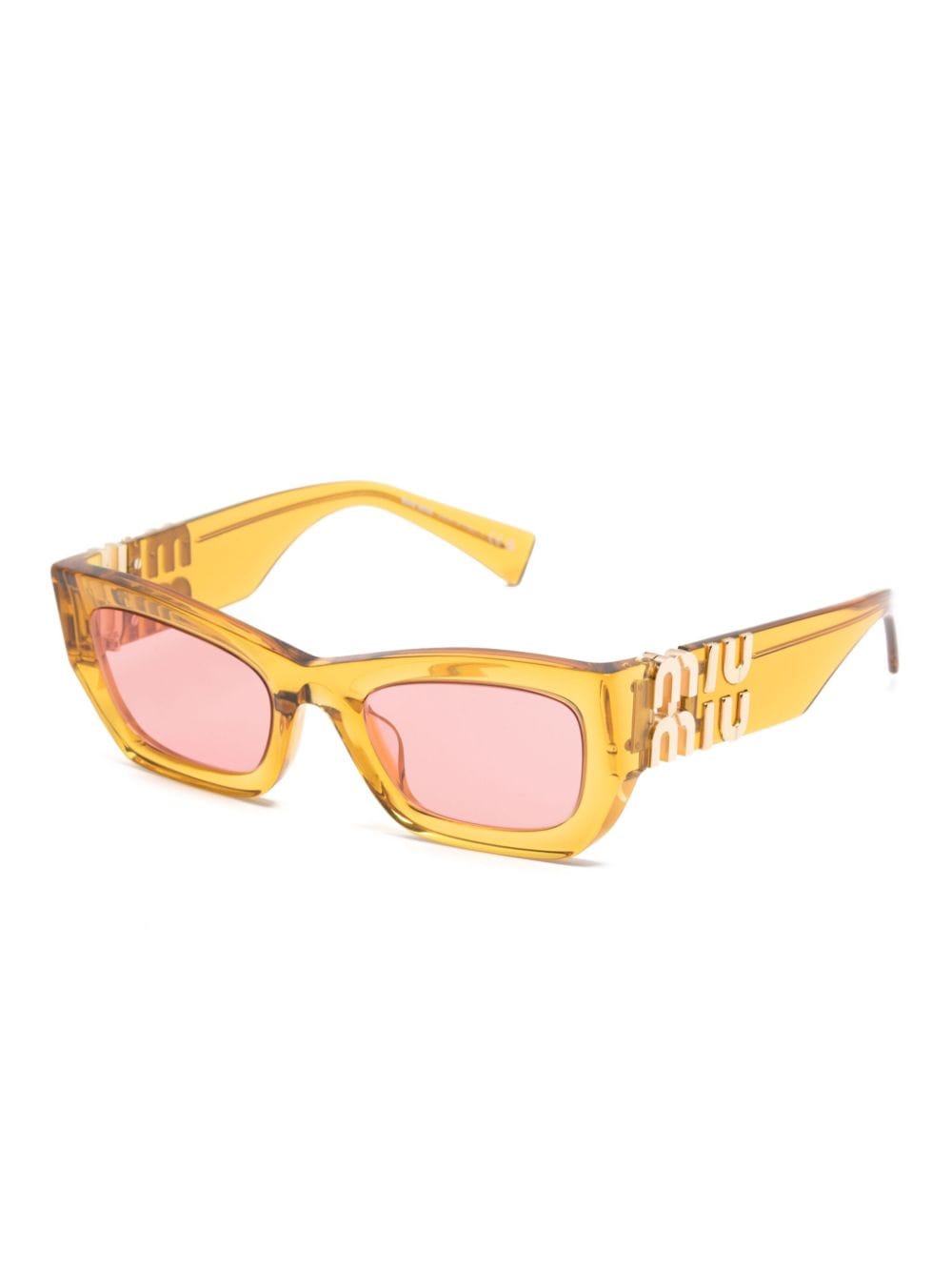 Miu Miu Eyewear Zonnebril met doorzichtig rechthoekig montuur - Geel