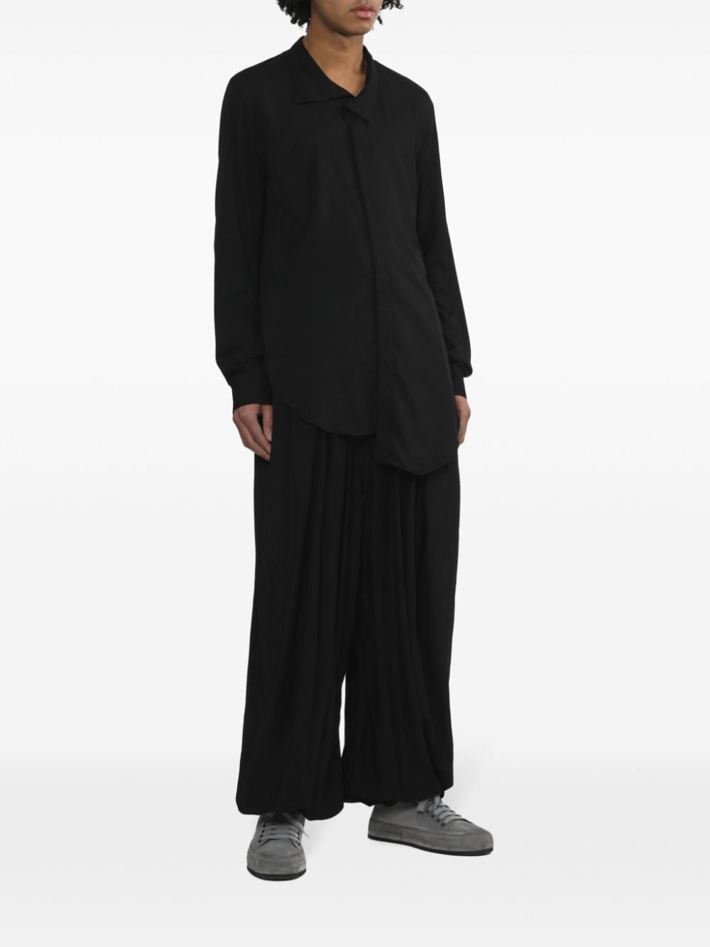 Julius Asymmetrische overhemd - Zwart