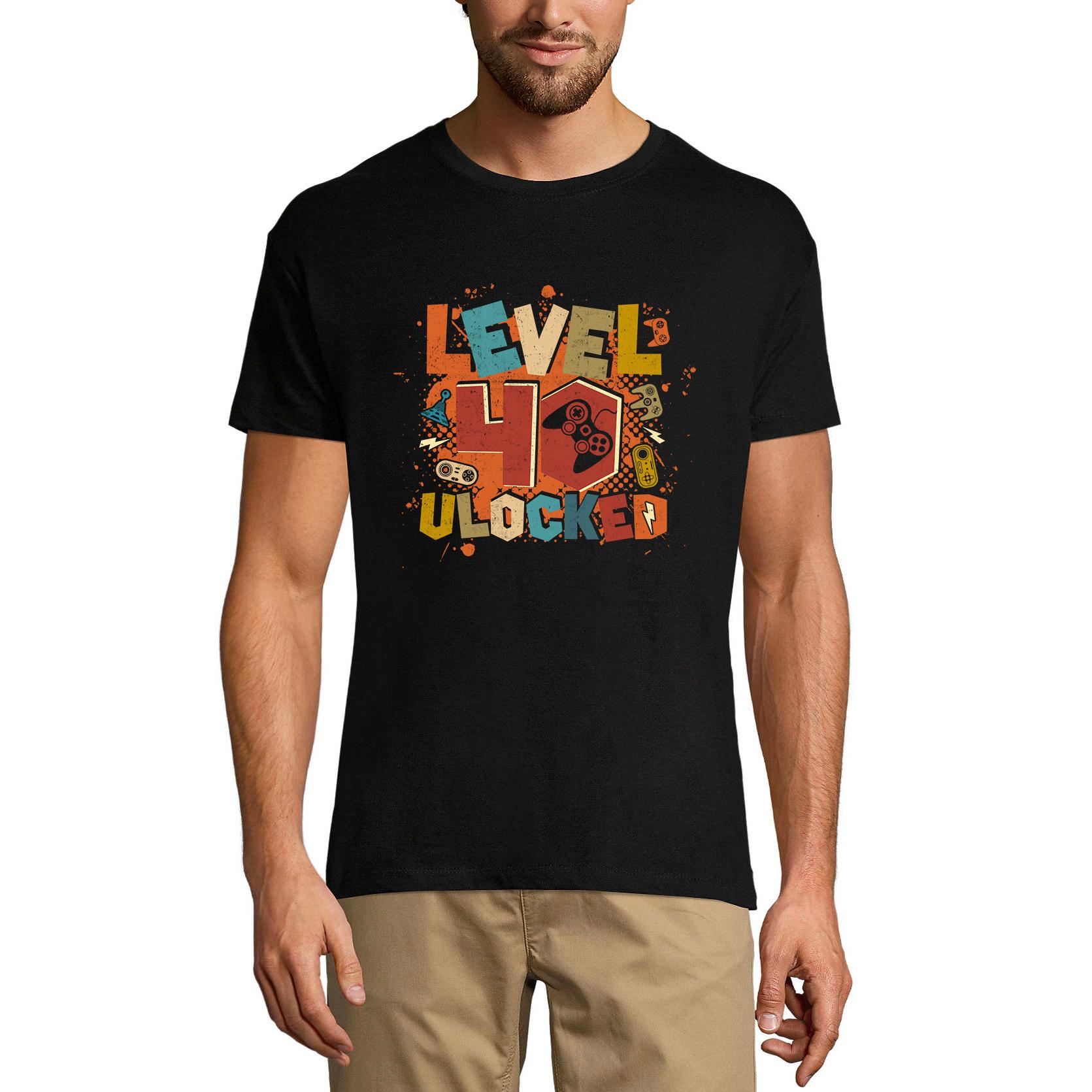Ultrabasic Gaming T-shirt voor heren Level 40 ontgrendeld - Gaming Gamer 40e verjaardag T-shirt