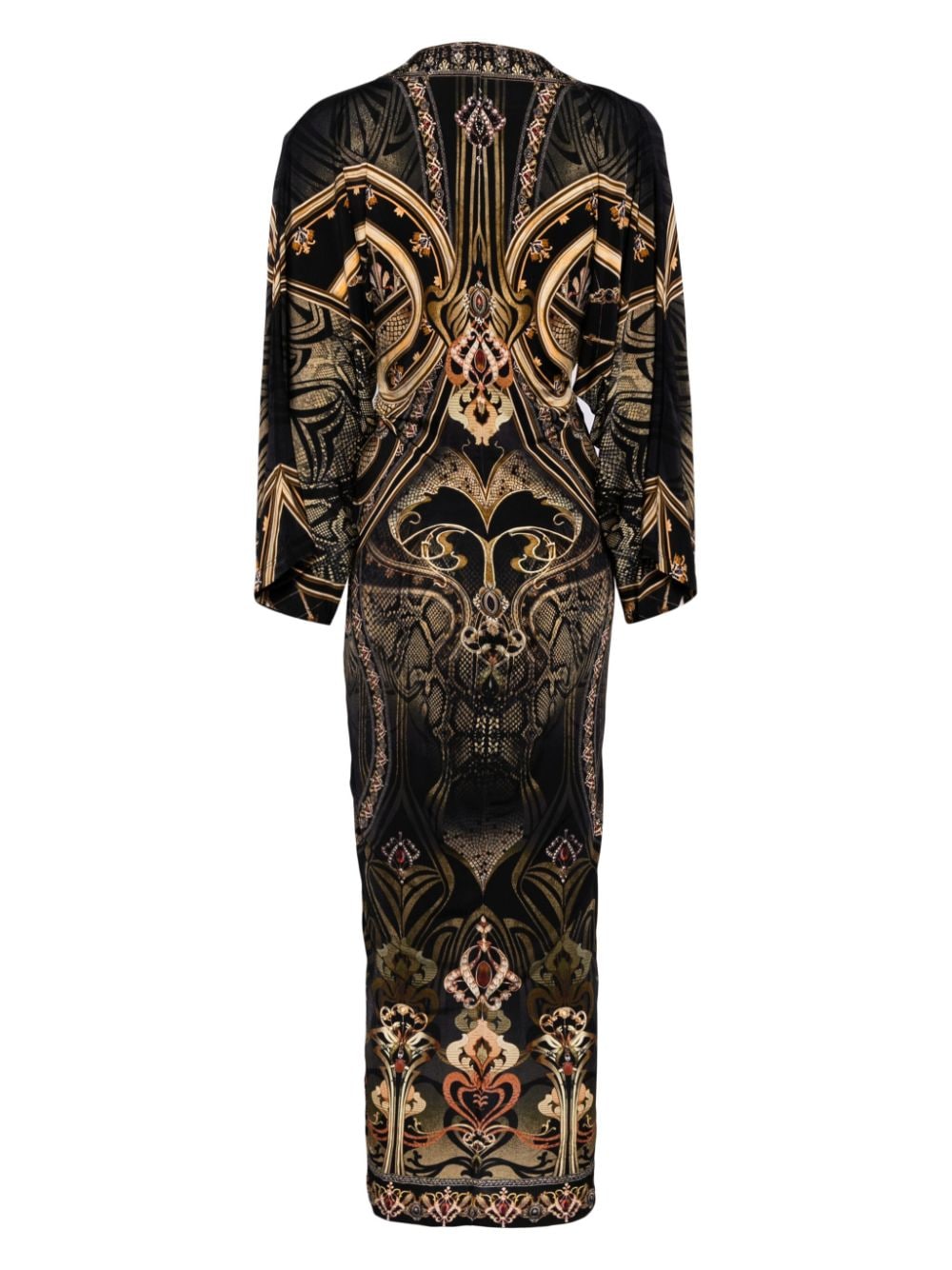 Camilla graphic-print twist-front dress - Zwart