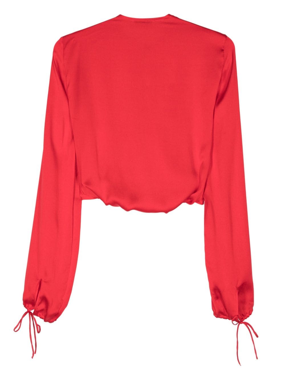 Acne Studios pleat-detailing silk blouse - Rood