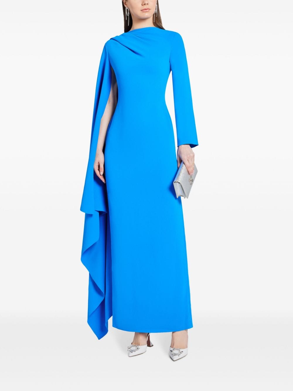 Solace London Lydia draped gown - Blauw