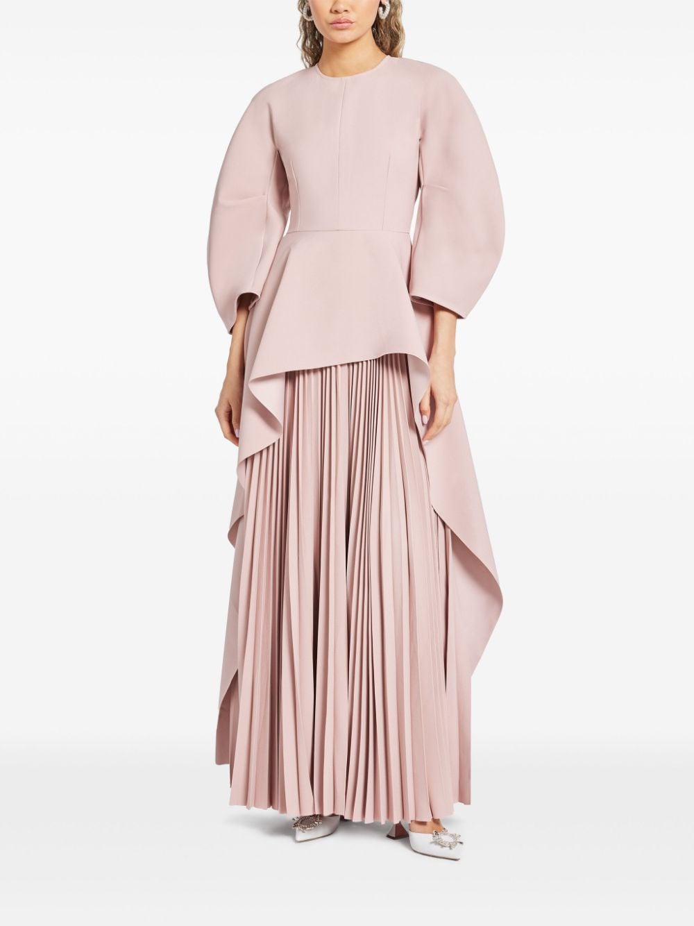 Solace London Maia draped pleated gown - Roze