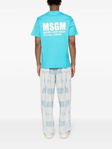 MSGM Katoenen T-shirt met logoprint - Blauw