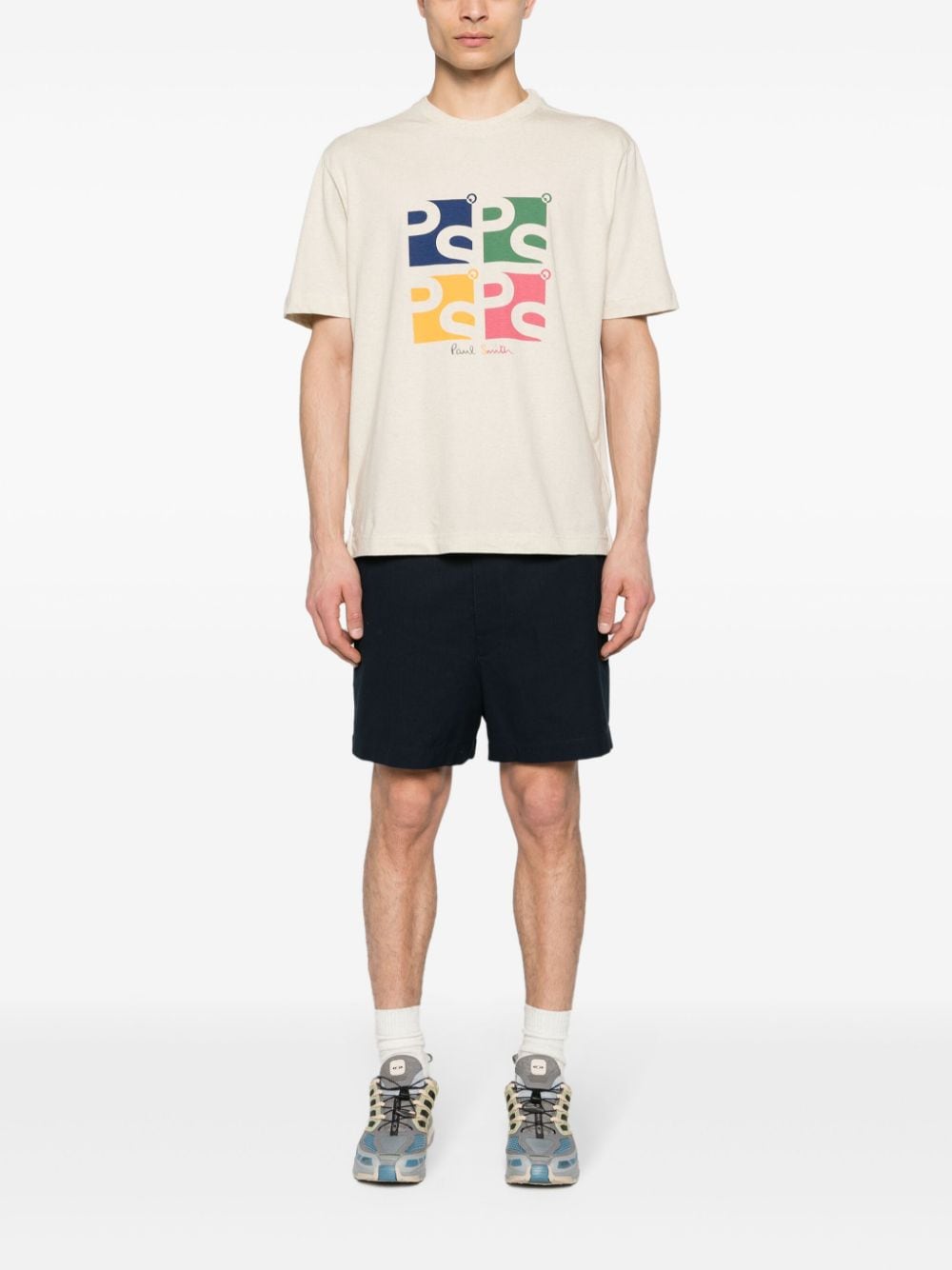 PS Paul Smith T-shirt met logoprint - Beige
