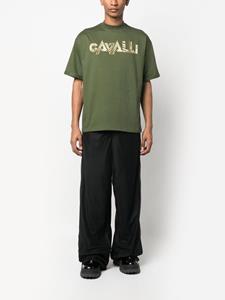 Roberto Cavalli T-shirt met zebraprint - Groen