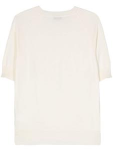 PT Torino Geribbeld T-shirt van katoenblend - Beige