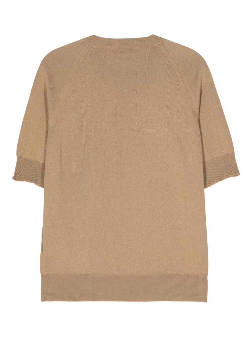 PT Torino Geribbeld T-shirt van katoenblend - Bruin