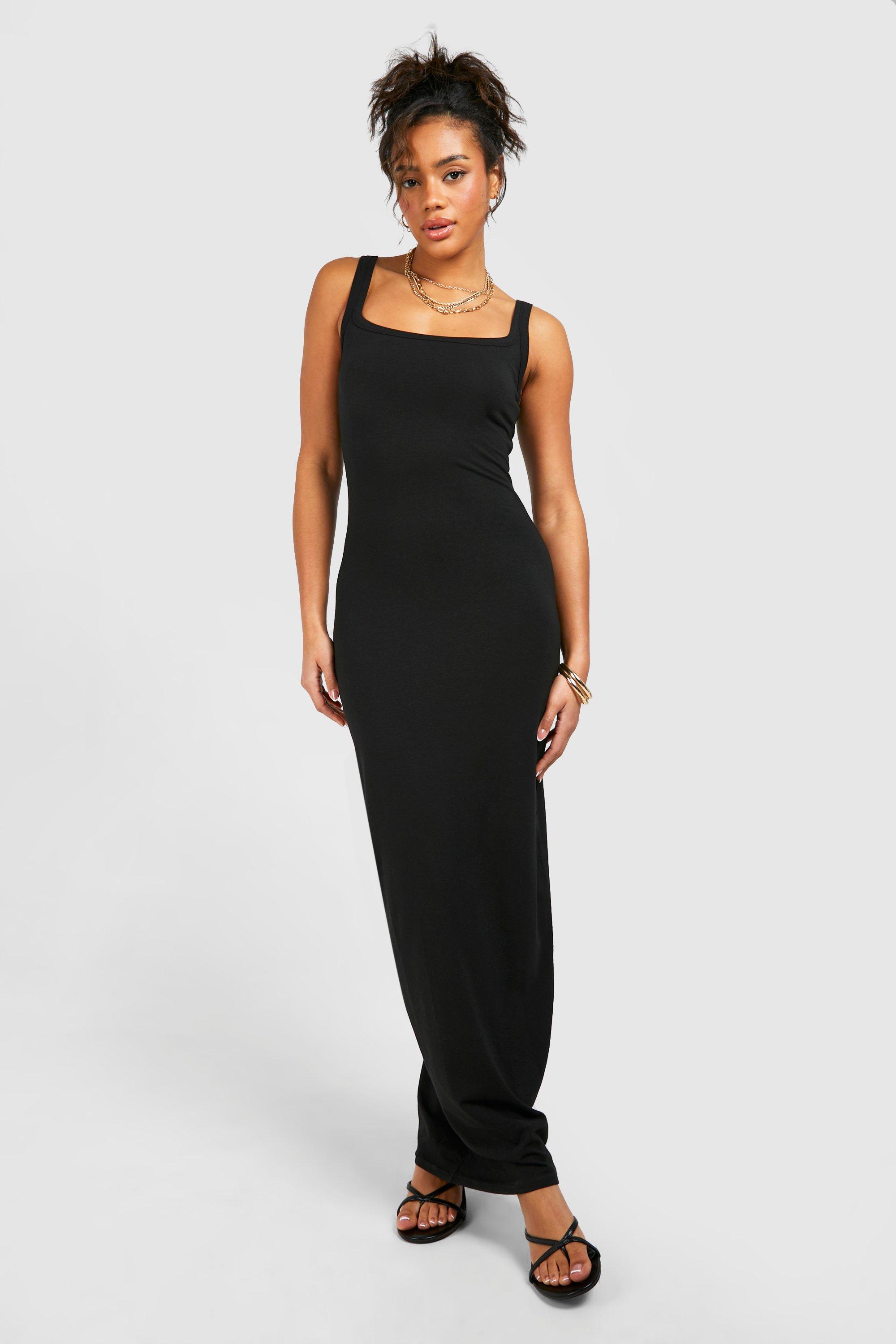 Boohoo Premium Super Soft Strappy Maxi Dress, Black
