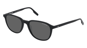 Kering Eyewear Montblanc MB0149S Herren-Sonnenbrille Vollrand Oval Kunststoff-Gestell, schwarz