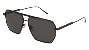 Kering Eyewear Bottega Veneta BV1012S Herren-Sonnenbrille Vollrand Pilot Metall-Gestell, schwarz