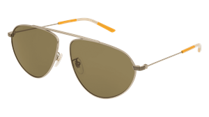 Kering Eyewear Gucci GG1051S Herren-Sonnenbrille Vollrand Pilot Metall-Gestell, gold