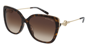 Luxottica Michael Kors MK2161BU EAST HAMPTON Damen-Sonnenbrille Vollrand Butterfly Kunststoff-Gestell, braun