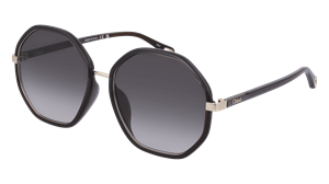 Kering Eyewear Chloé CH0133SA Damen-Sonnenbrille Vollrand Achteckig Kunststoff-Gestell, Grau