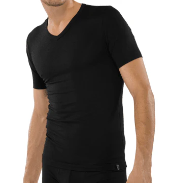 Schiesser 95/5 v-shirt zwart