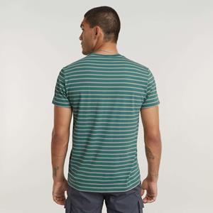 G-Star Stripe r tee iron blus spruce green