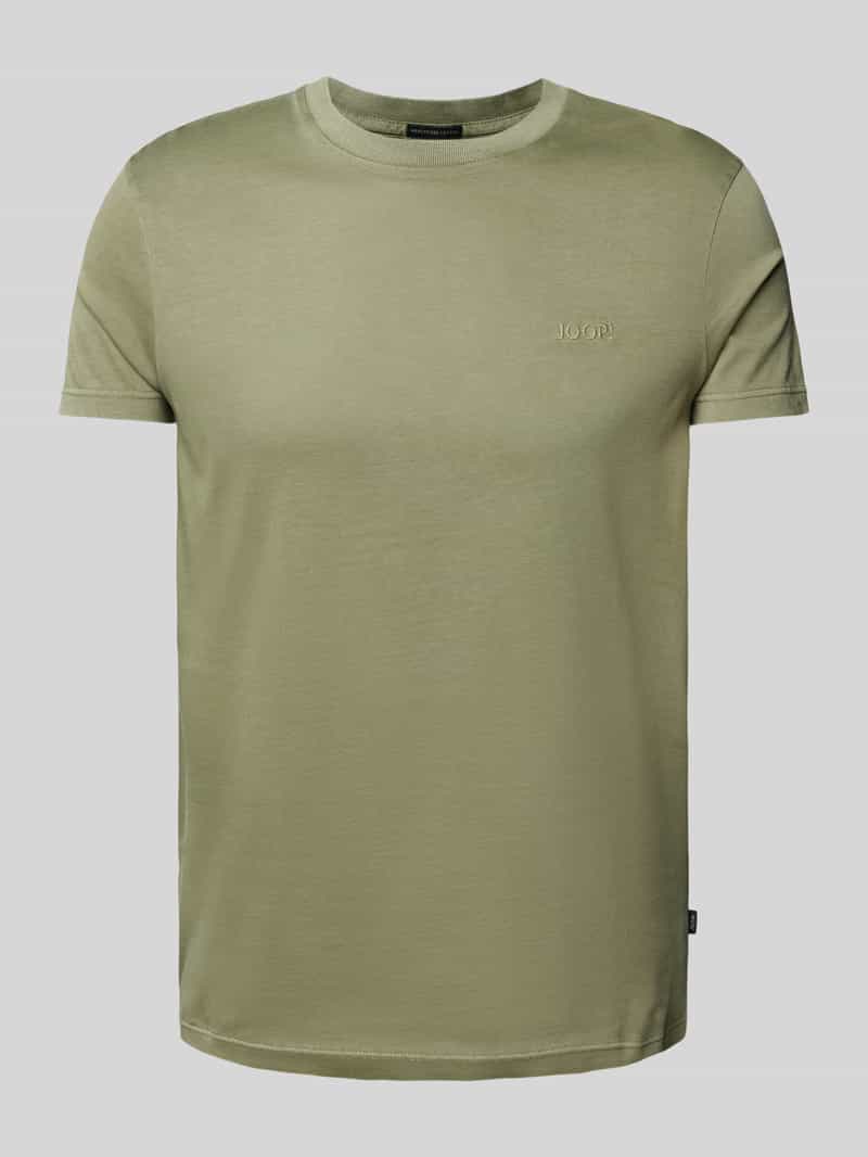 JOOP! Collection T-shirt met geribde ronde hals, model 'Paris'