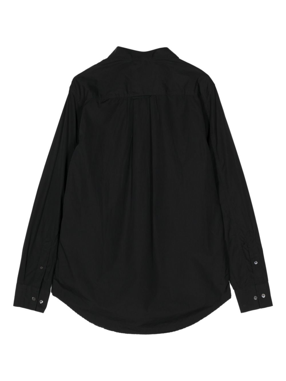 NN07 pleat-detail cotton shirt - Zwart