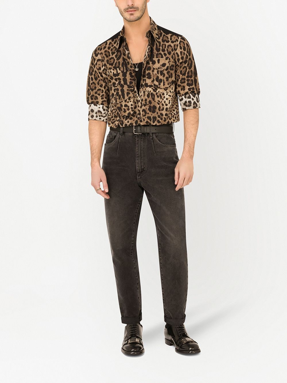 Dolce & Gabbana Overhemd met luipaardprint - Bruin