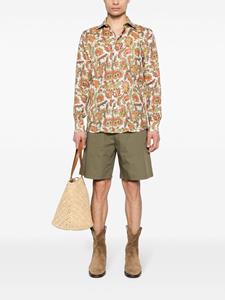 ETRO floral-print linen shirt - Wit