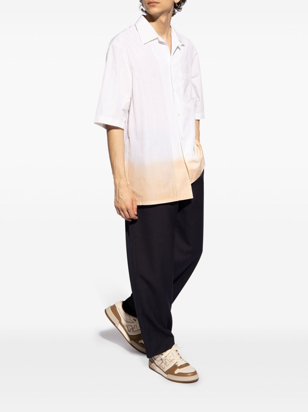 Lanvin Katoenen overhemd met tie-dye print - Wit