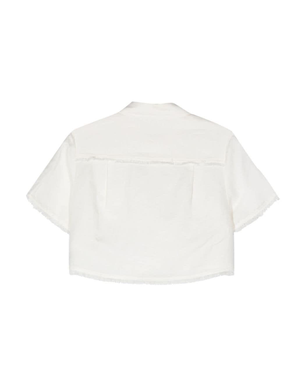 Simkhai short-sleeve frayed shirt - Wit