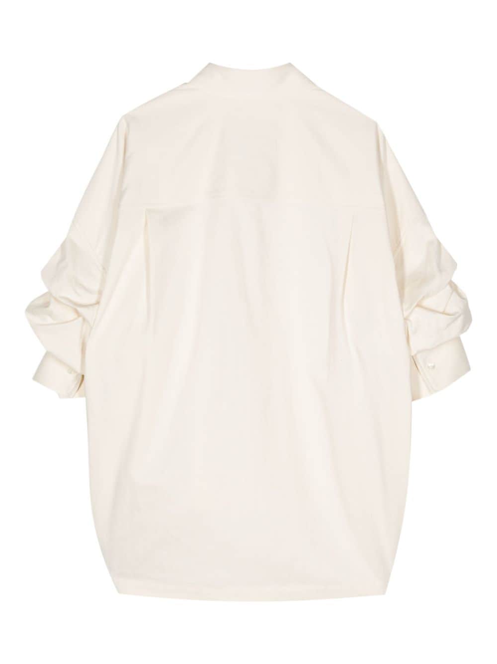 Maison Mihara Yasuhiro Katoenen blouse met opgerolde mouwen - Wit
