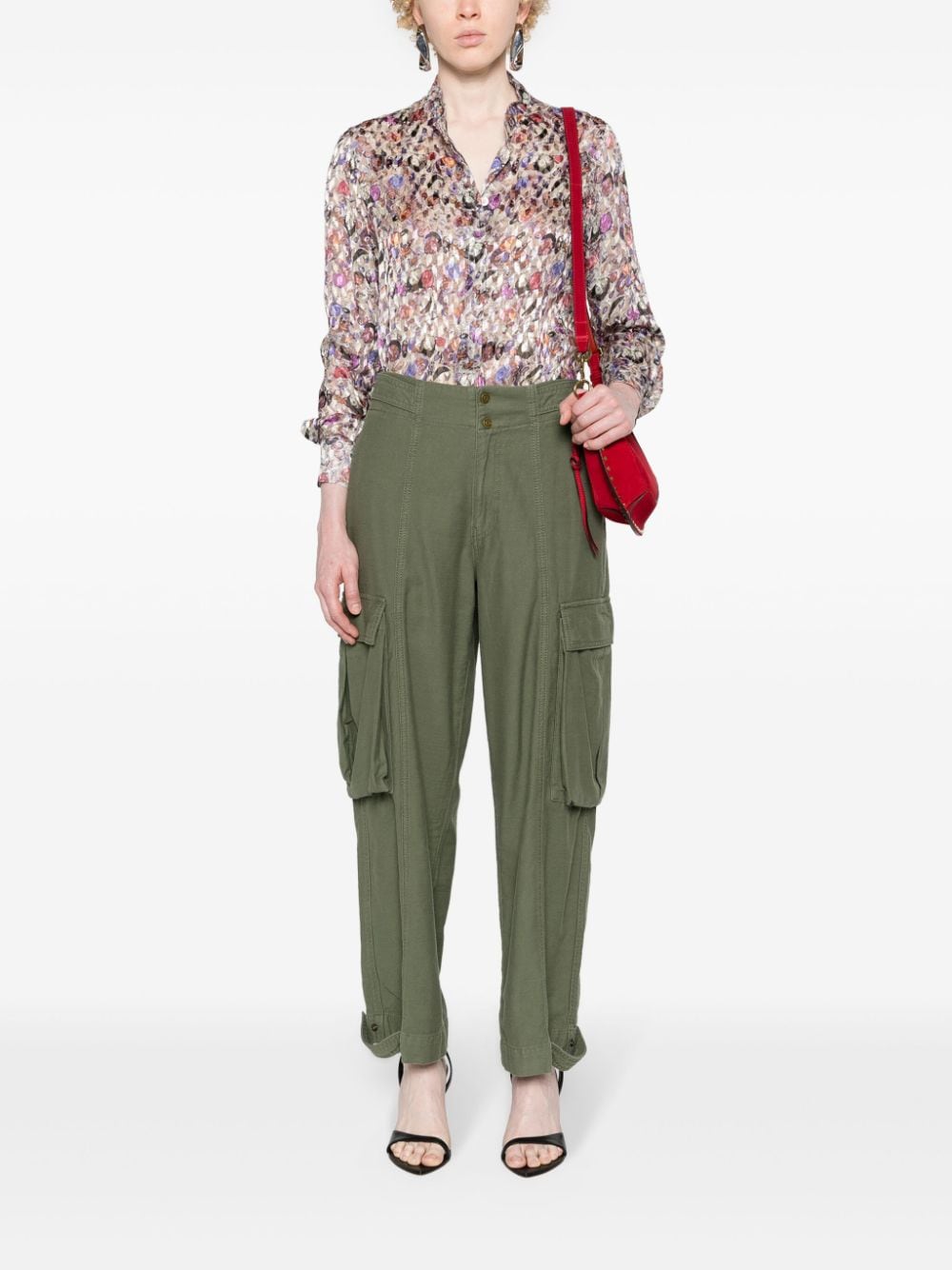 ISABEL MARANT Ilda abstract-print blouse - Beige