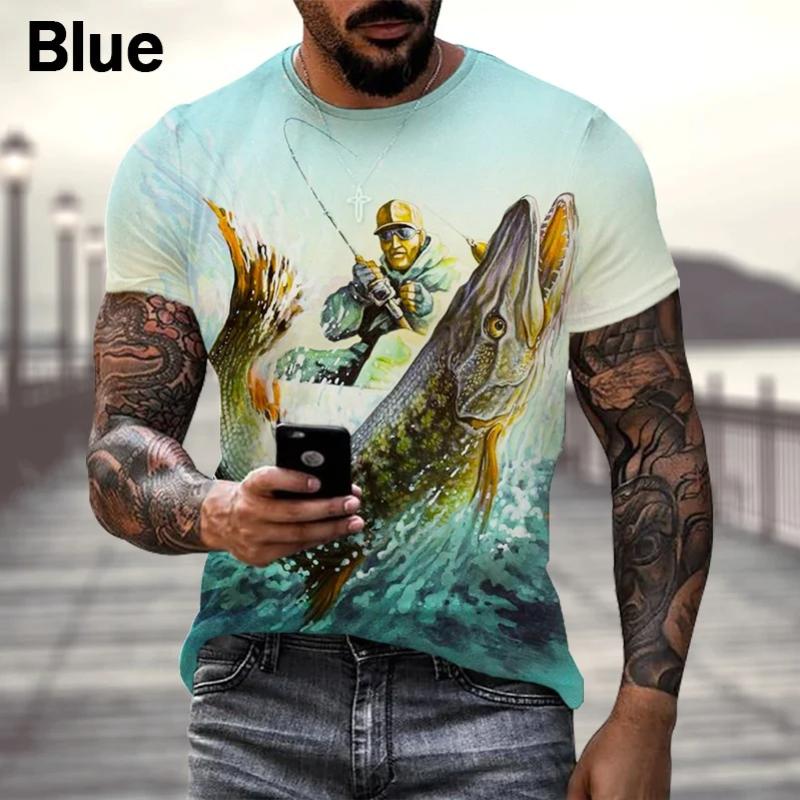 Bobby 2 Hobby Carp Fishing 3D Print T Shirt Men's Fashion Personality Round Neck Short-sleeveTops