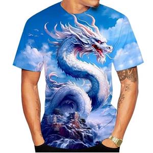Cloth W Fashion Dragon graphic t shirts For Men Summer Trend Casual Cool Totem harajuku Printed Round Neck Short Sleeve Tees