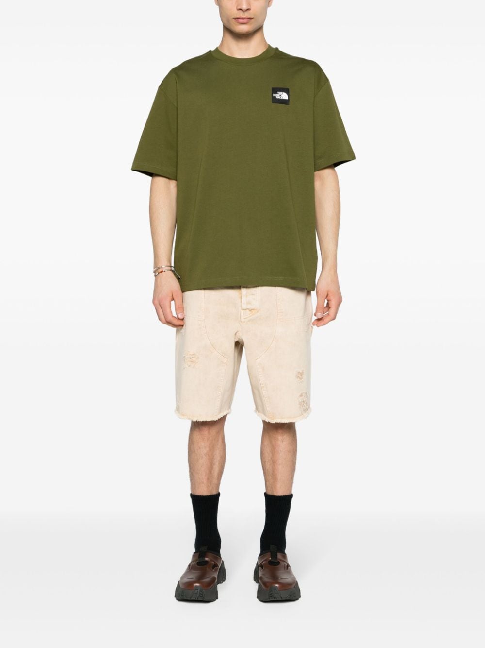 The North Face logo-patch cotton T-shirt - Groen