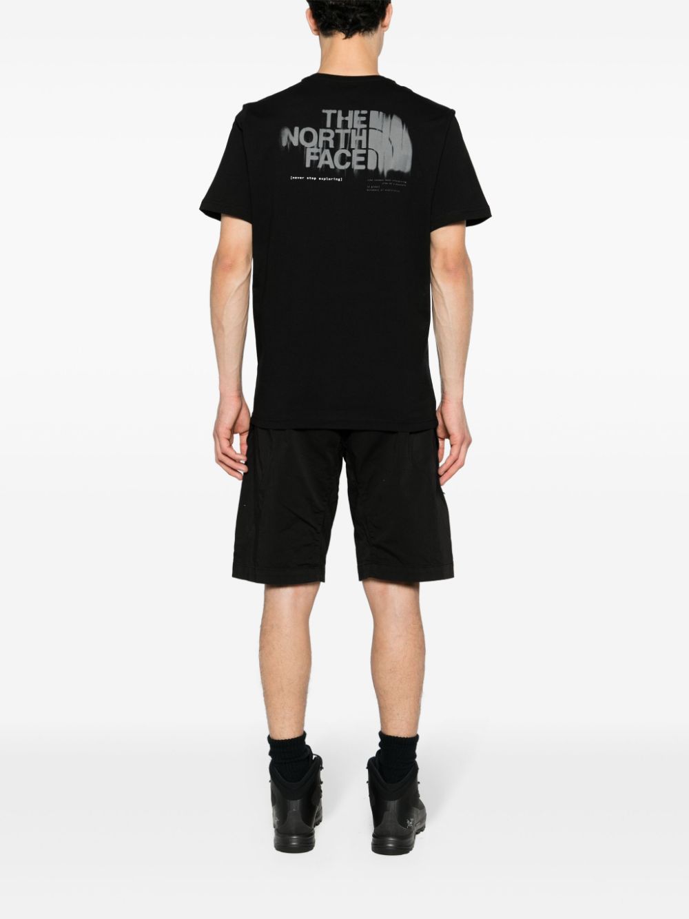 The North Face logo-print cotton T-shirt - Zwart