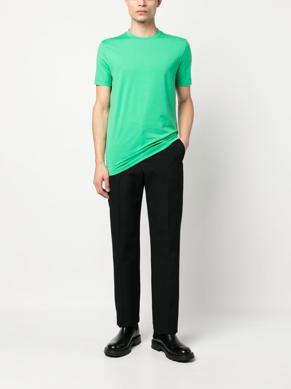Malo T-shirt van stretch-katoen - Groen