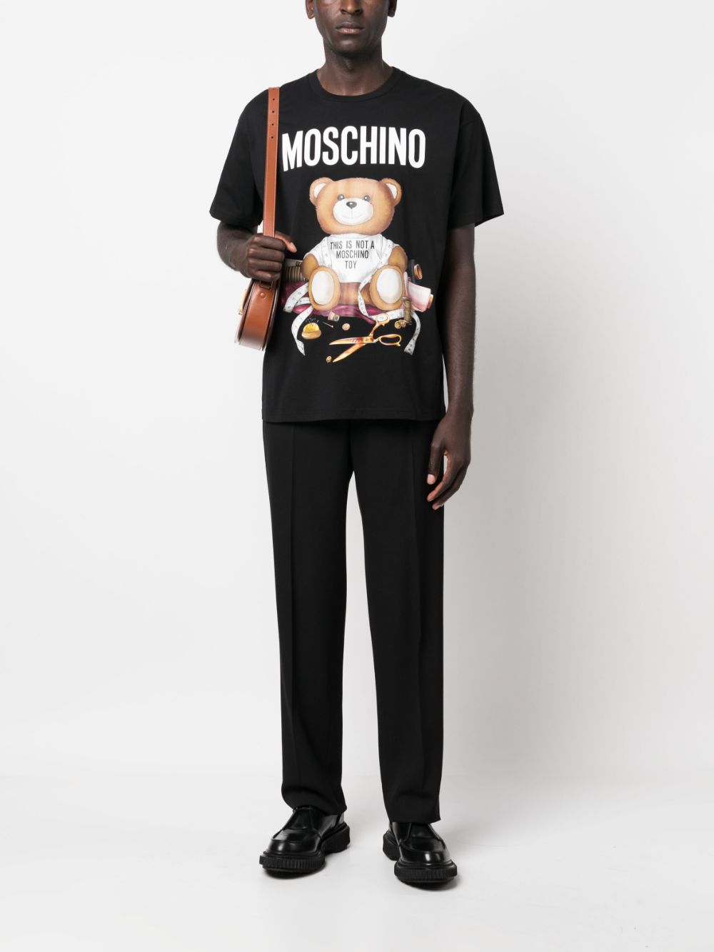 Moschino T-shirt met teddybeerprint - Zwart