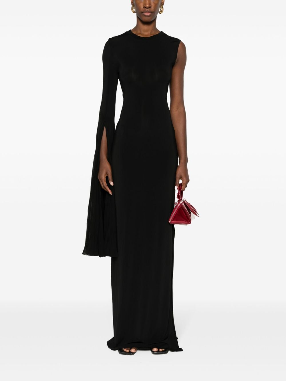 Nensi Dojaka asymmetric-design dress - Zwart