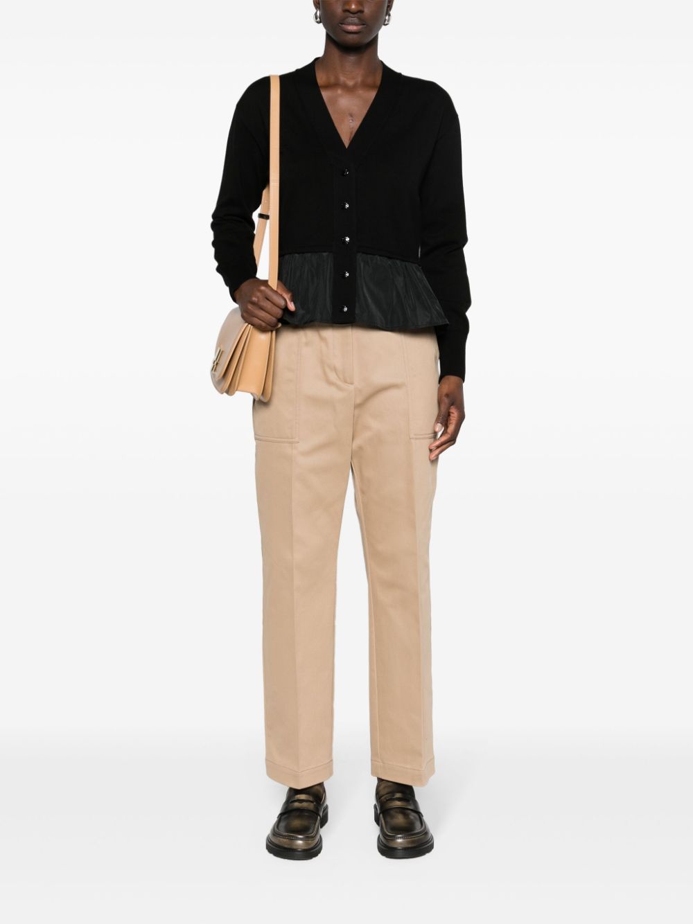 Moncler high-waist tapered trousers - Beige