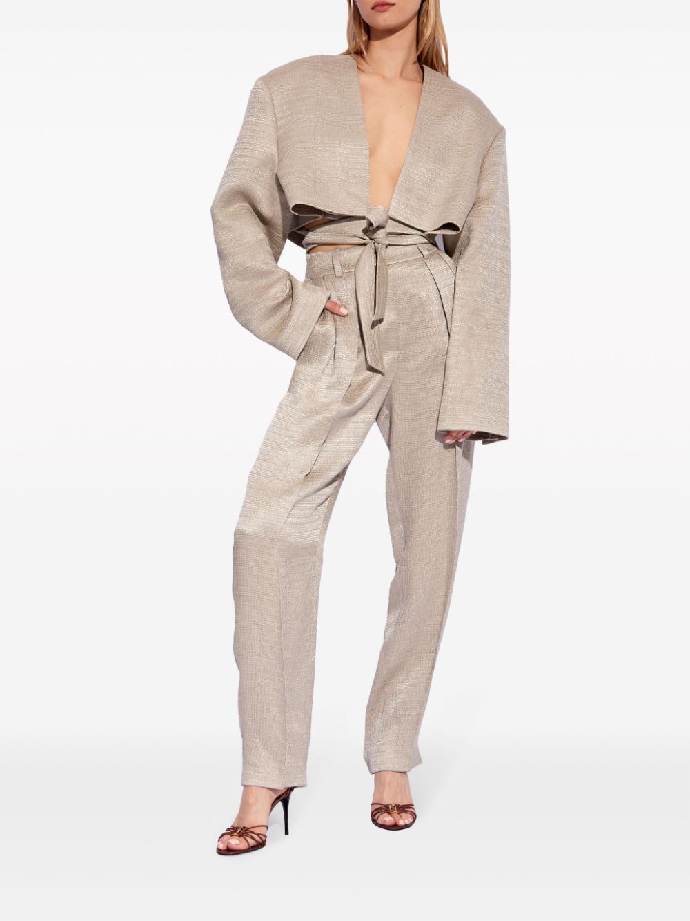 The Mannei Vertou high-waisted trousers - Beige