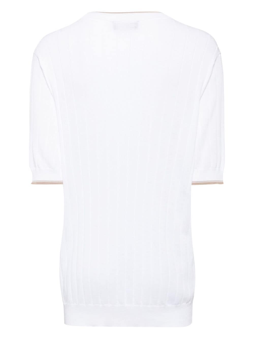 Peserico ribbed-knit cotton T-shirt - Wit