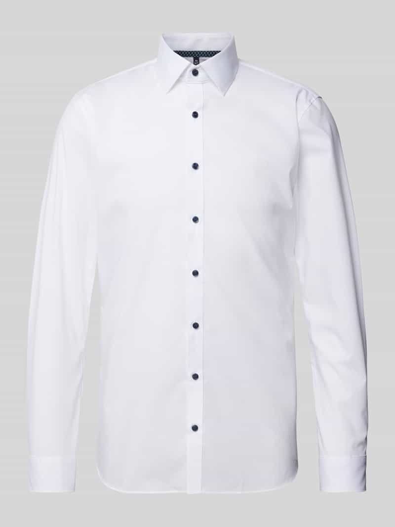 OLYMP No. Six Super slim fit zakelijk overhemd met under-button-downkraag