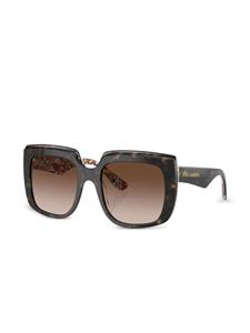 Dolce & Gabbana Eyewear New Print zonnebril met vierkant montuur - Bruin