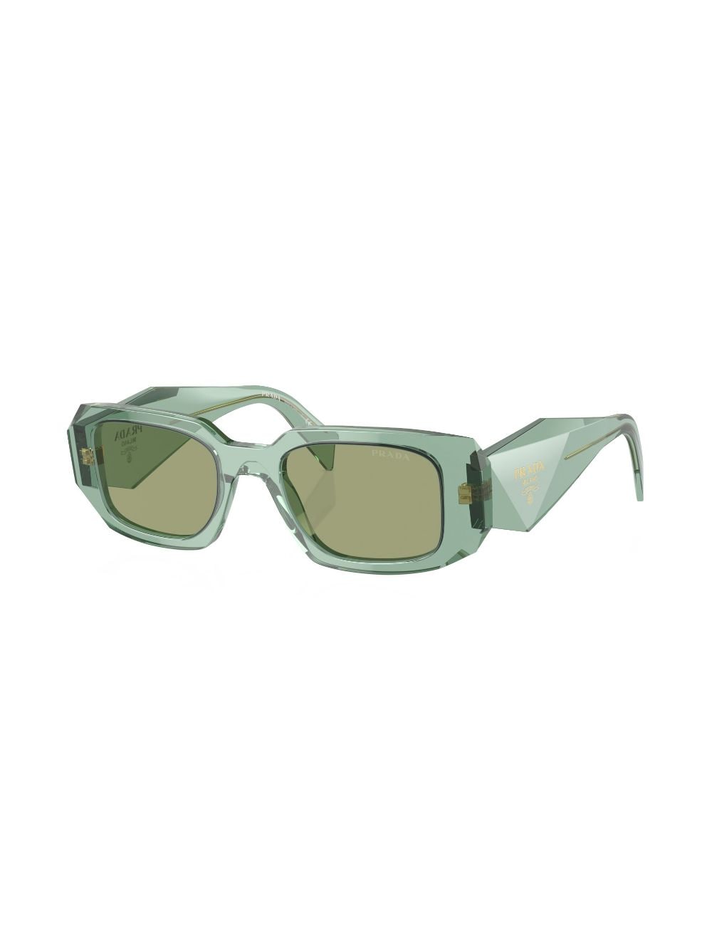Prada Eyewear Prada PR A17S zonnebril met rechthoekig montuur - Groen