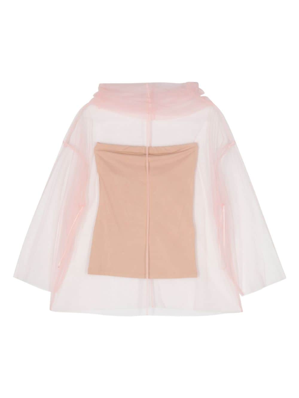Sportmax tulle long-sleeve blouse - Roze