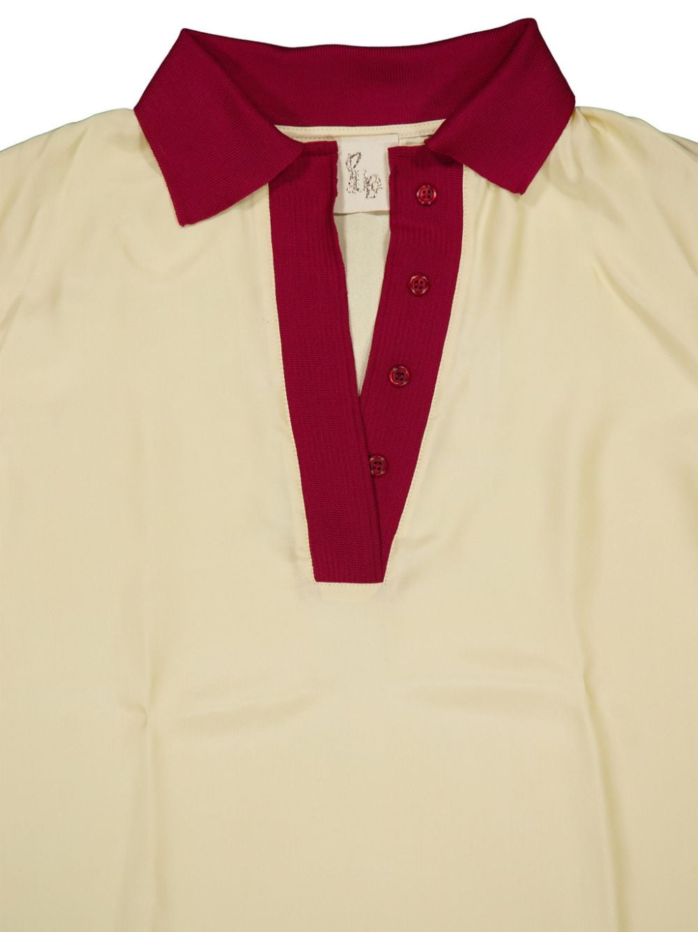 PAULA Diane V-neck silk blouse - Beige