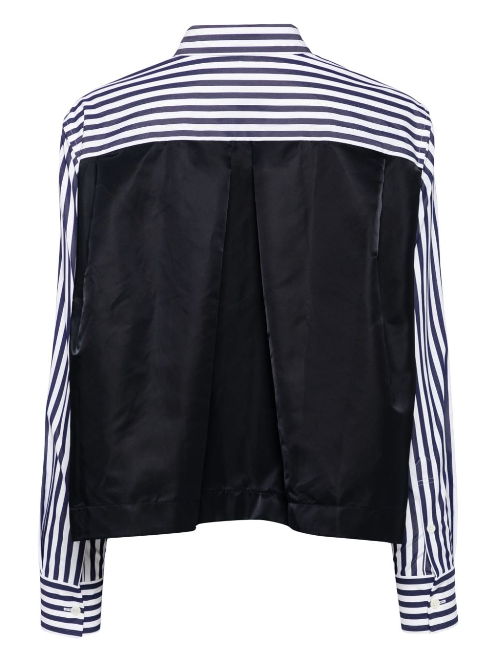 Sacai panelled striped shirt - Blauw