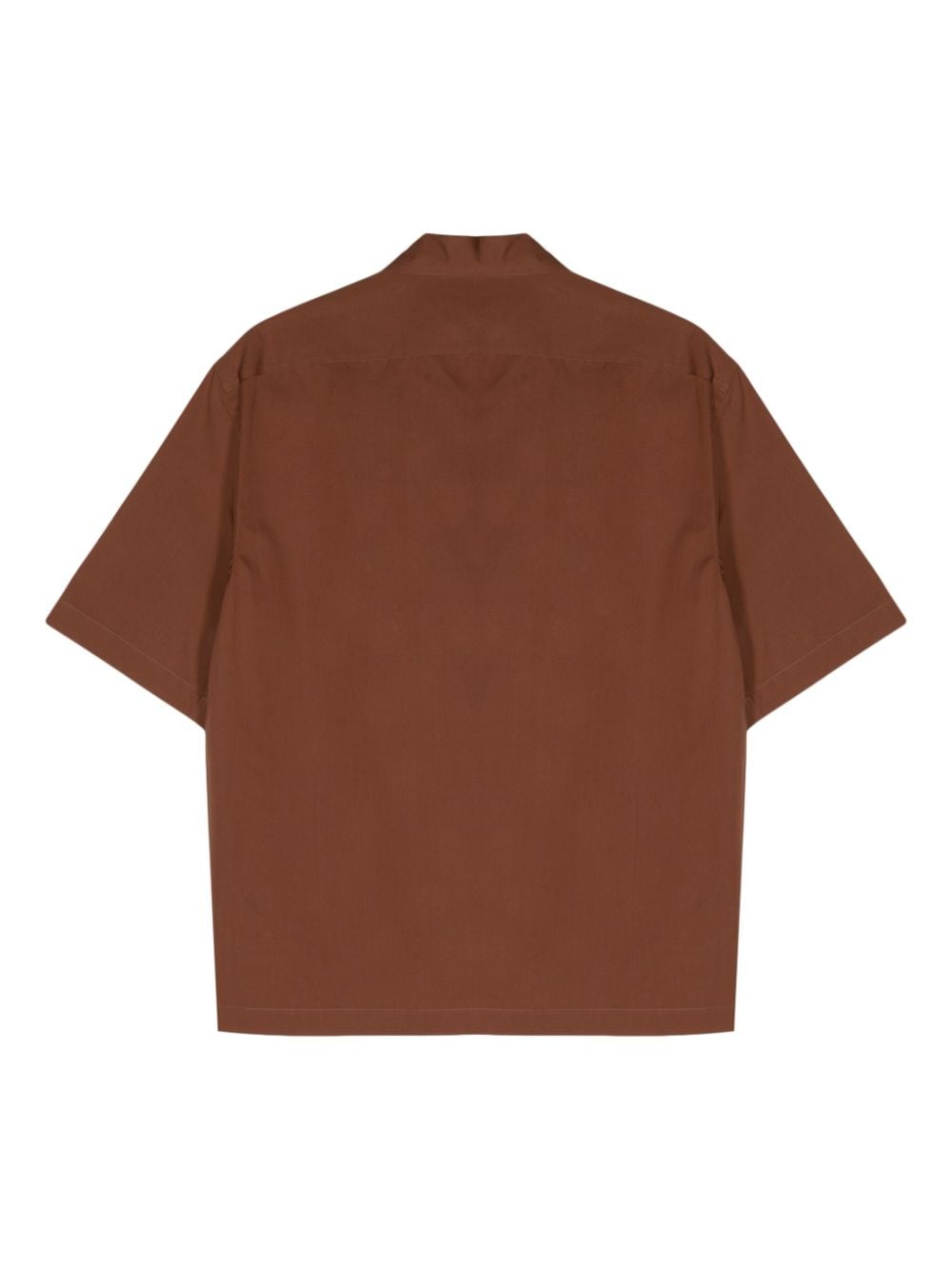 Lardini Cuban-collar cotton shirt - Bruin