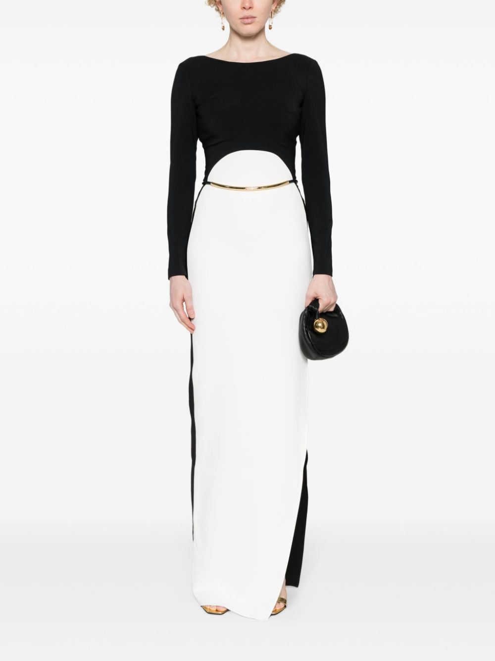 Elisabetta Franchi Maxi-jurk met colourblocking - Wit