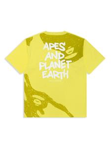 AAPE BY *A BATHING APE logo-print cotton t-shirt - Geel