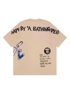 AAPE BY *A BATHING APE graphic-print cotton t-shirt - Beige